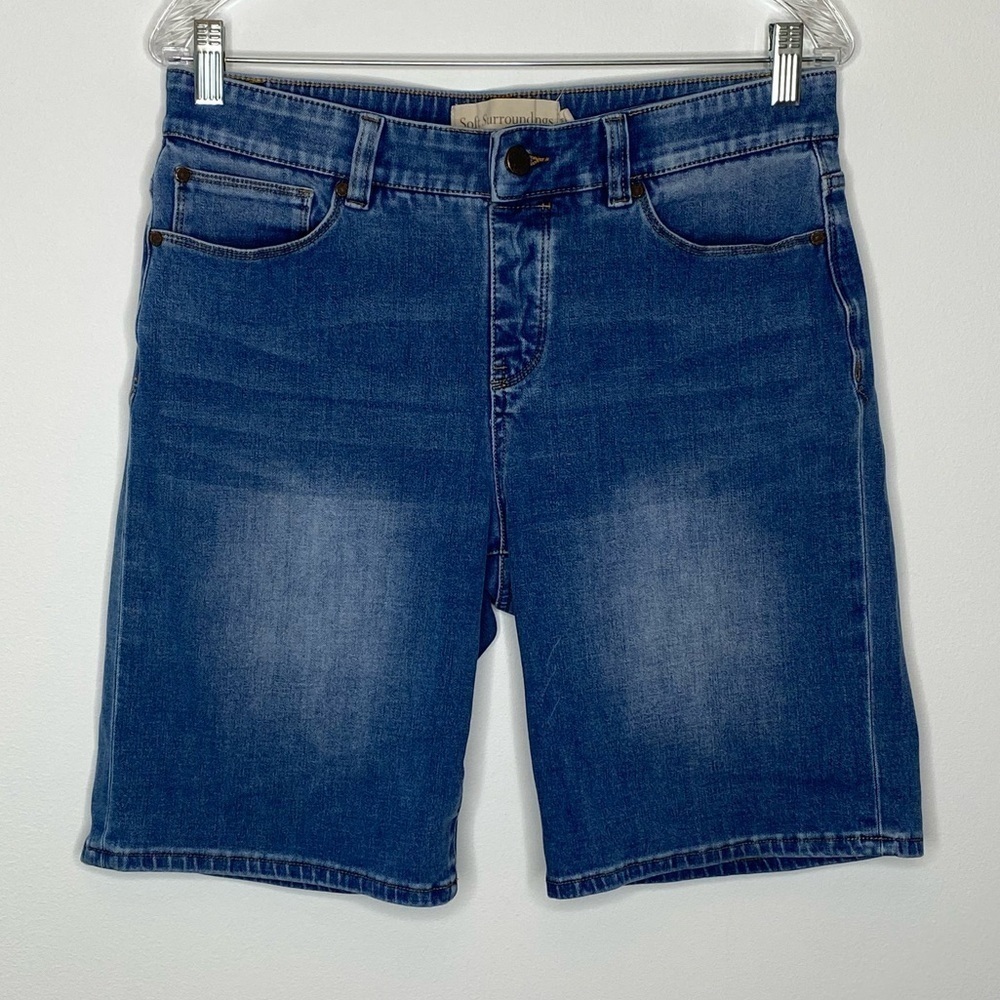 Soft Surroundings Ultimate Medium Wash Kinsley Denim Pull On Shorts
